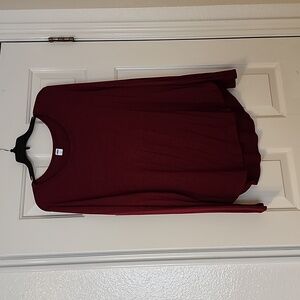 Women's Old Navy scoop neck long sleeve XL burgundy colored